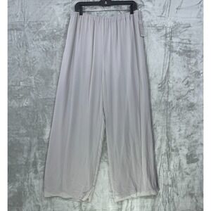 NEW Alex Evenings XL Wide Leg Chiffon Pull On Pants Shell Gray 2 Layers NWT